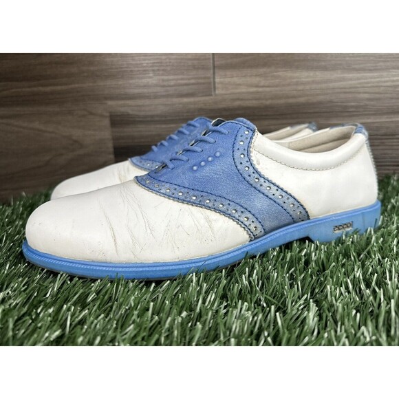 ECCO Womens Classic Tour Hybrid Spikeless Golf Shoes White-Cobalt EU 38 7‎ 7.5 - Picture 1 of 7